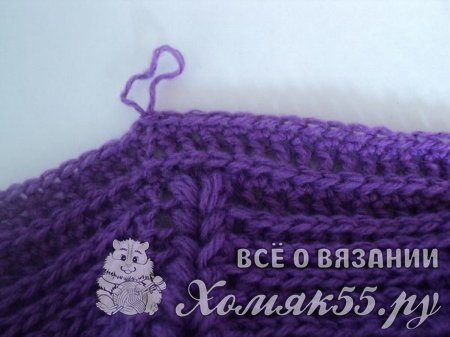 Сиреневая шапка крючком