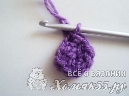 Сиреневая шапка крючком