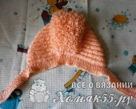 Шапочка для девочки спицами