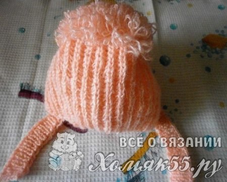 Шапочка для девочки спицами