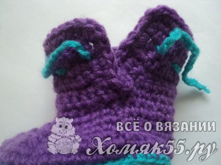 Сапожки вязаные крючком