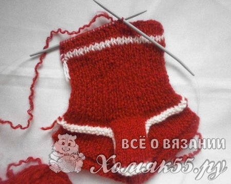 Пинетки для девочки на двух спицах