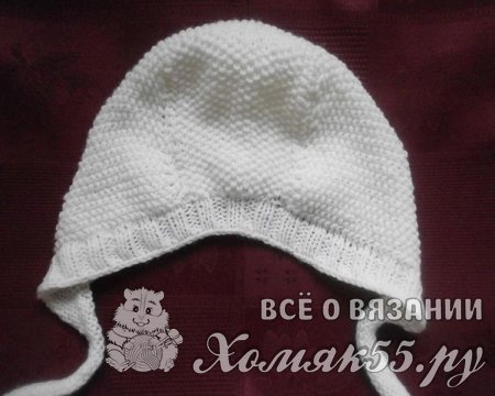Чепчик для новорожденного спицами