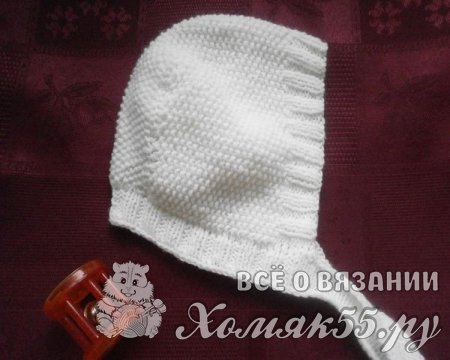 Чепчик для новорожденного спицами