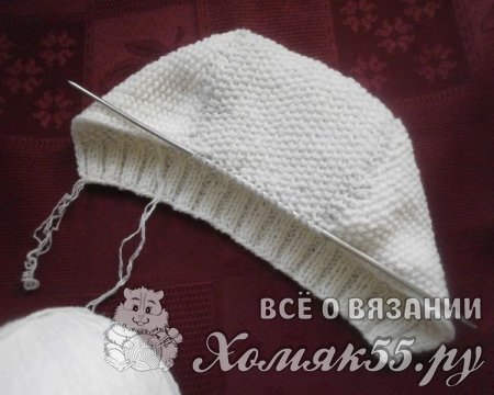 Чепчик для новорожденного спицами