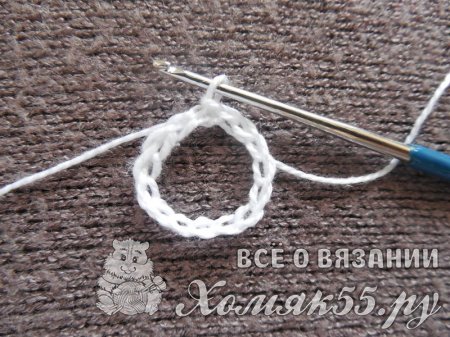 Подставка под бокал «Снежинка» крючком