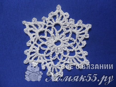 Вязание снежинок крючком