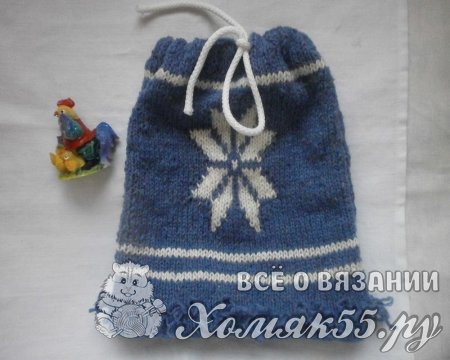 Вязаный мешочек для подарков