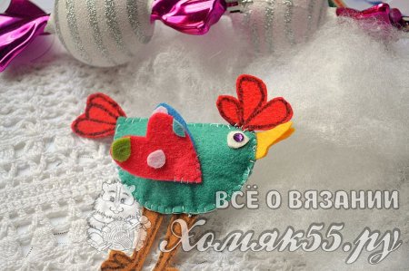 Символ 2017 года Петушок из фетра своим руками