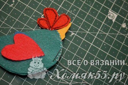 Символ 2017 года Петушок из фетра своим руками