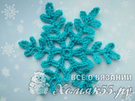 Как связать снежинку крючком