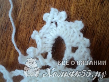 Объёмная снежинка крючком