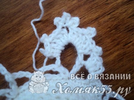 Объёмная снежинка крючком