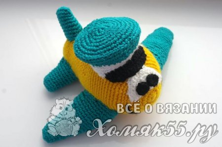 Самолет крючком. Вязаный сувенир к 23 февраля